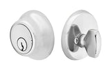 Emtek 8450TWB tumbled white bronze single cylinder deadbolt