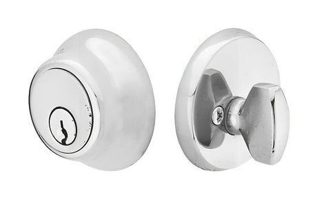 Emtek 8450TWB tumbled white bronze single cylinder deadbolt