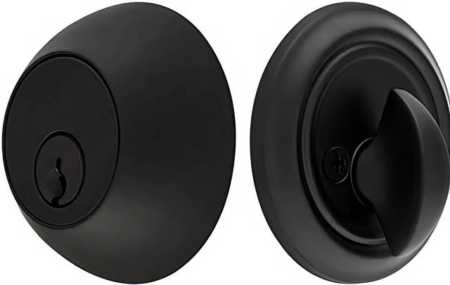 Emtek 8450US19 flat black single cylinder deadbolt