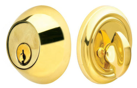 Emtek 8450US3 polished brass single cylinder deadbolt