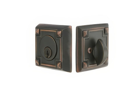 Emtek 8454US19 flat black single cylinder deadbolt