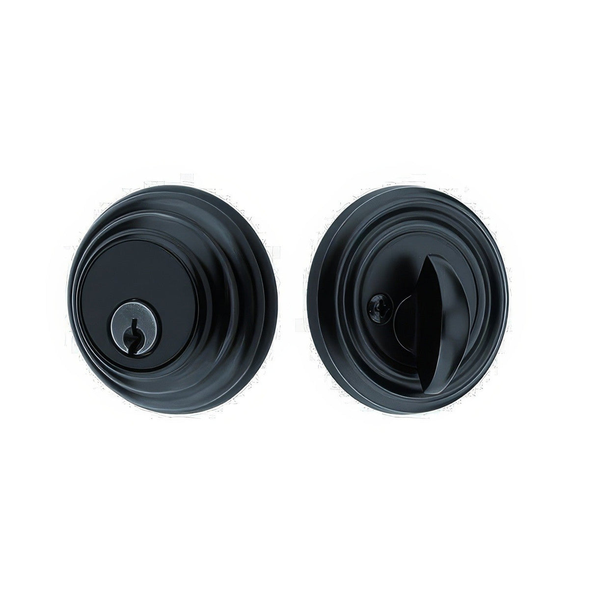 Emtek 8455US19 flat black single cylinder deadbolt