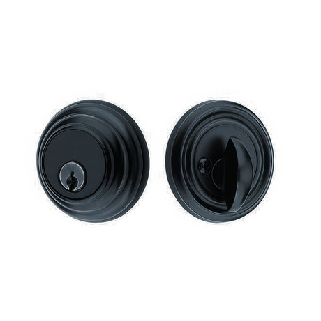 Emtek 8455US19 flat black single cylinder deadbolt