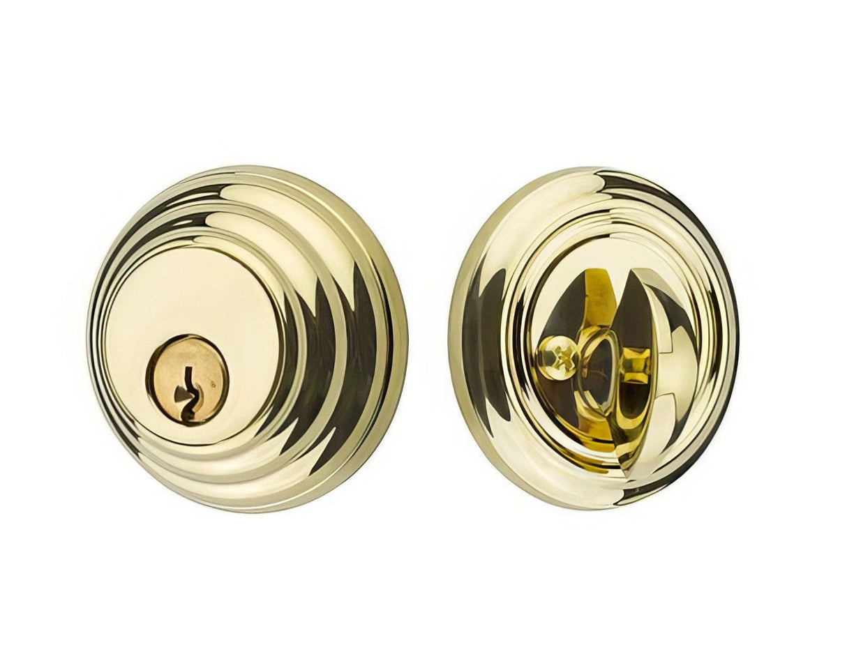 Emtek 8455US3 polished brass single cylinder deadbolt