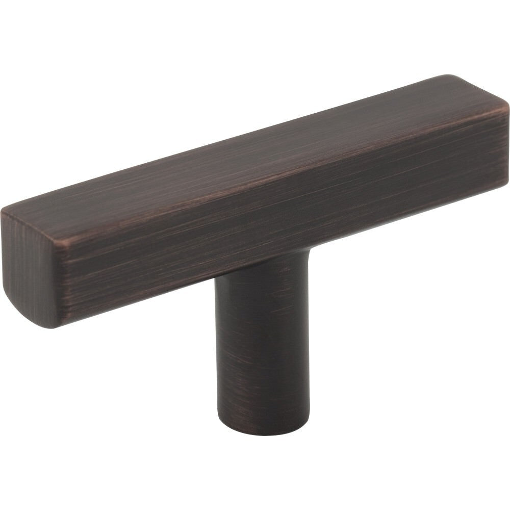 Jeffrey Alexander 845TL-DBAC Dominique t-shaped cabinet knob in satin stainless, additional view