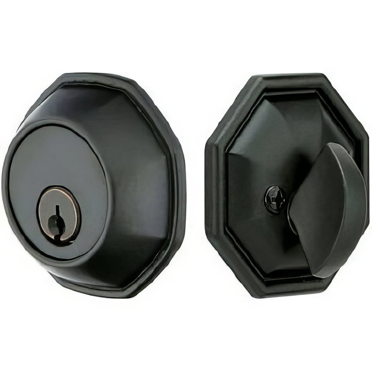 Emtek 8460FB flat black single cylinder deadbolt