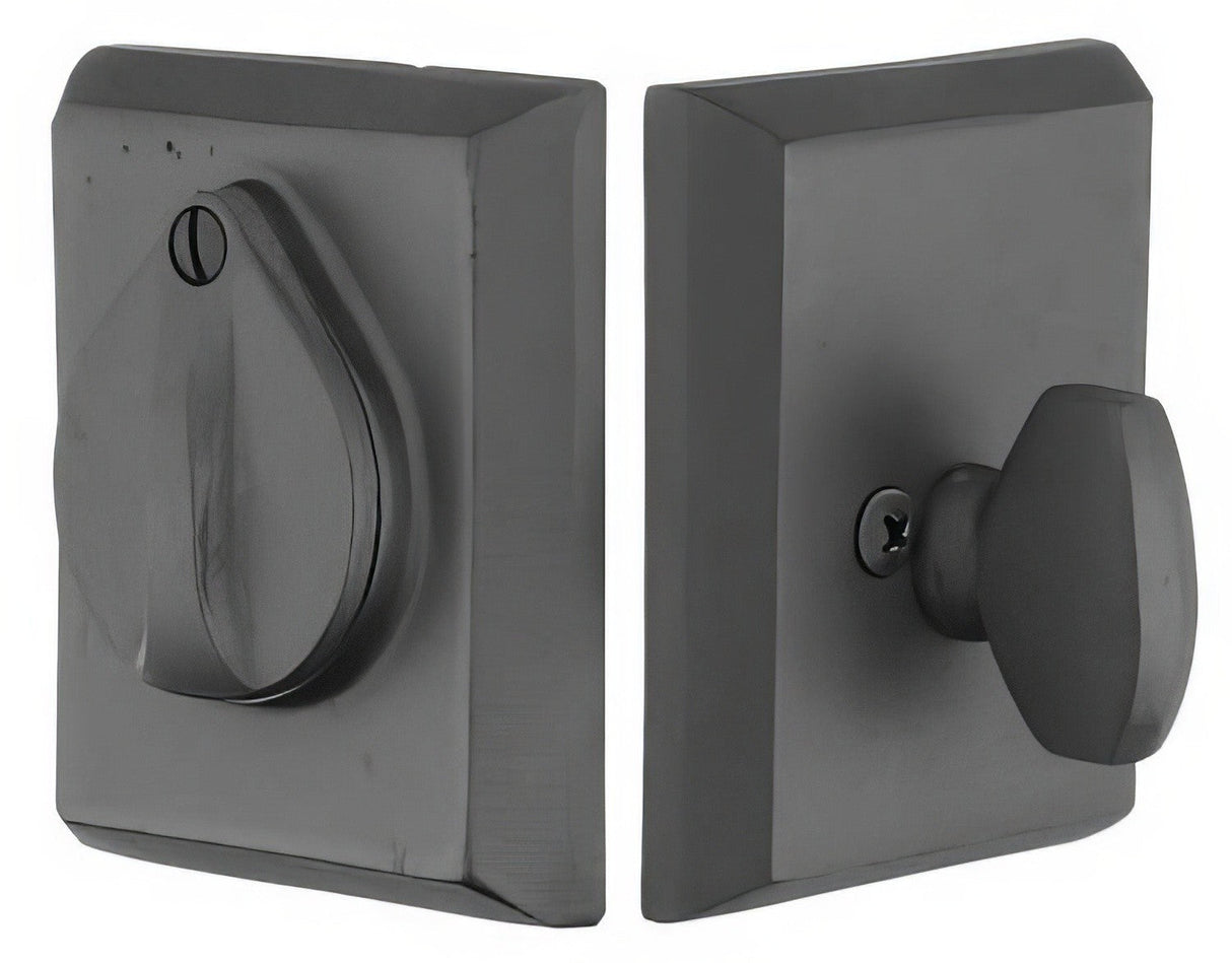 Emtek 8465TWB tumbled white bronze single cylinder deadbolt