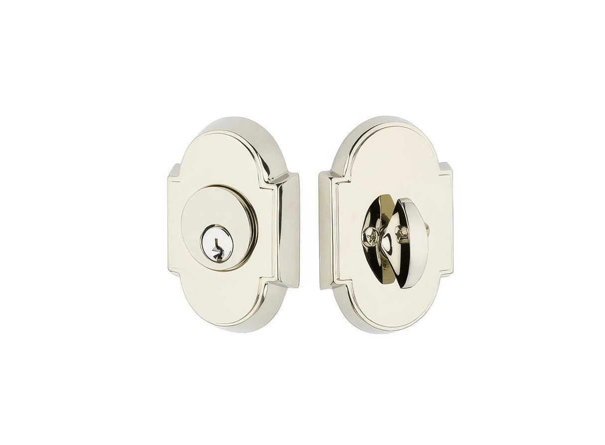 Emtek 8466US14 polished nickel single cylinder deadbolt