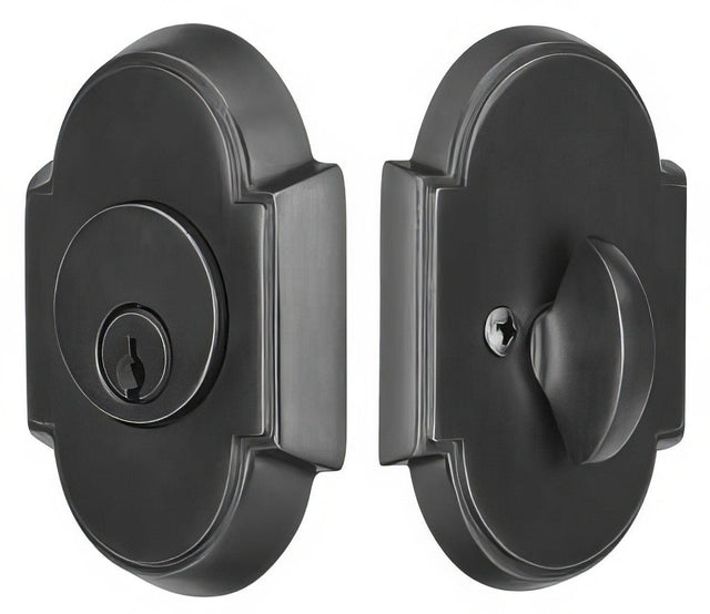 Emtek 8466US19 flat black single cylinder deadbolt