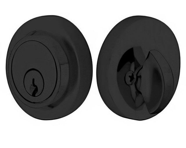 Emtek 8467US19 flat black single cylinder deadbolt