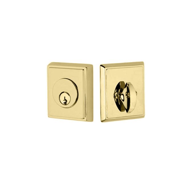 Emtek 8468US4 Rectangular Single Cylinder Deadbolt with 2-3/8" and 2-3/4" Backset for 1-3/4" Door Satin Brass Finish