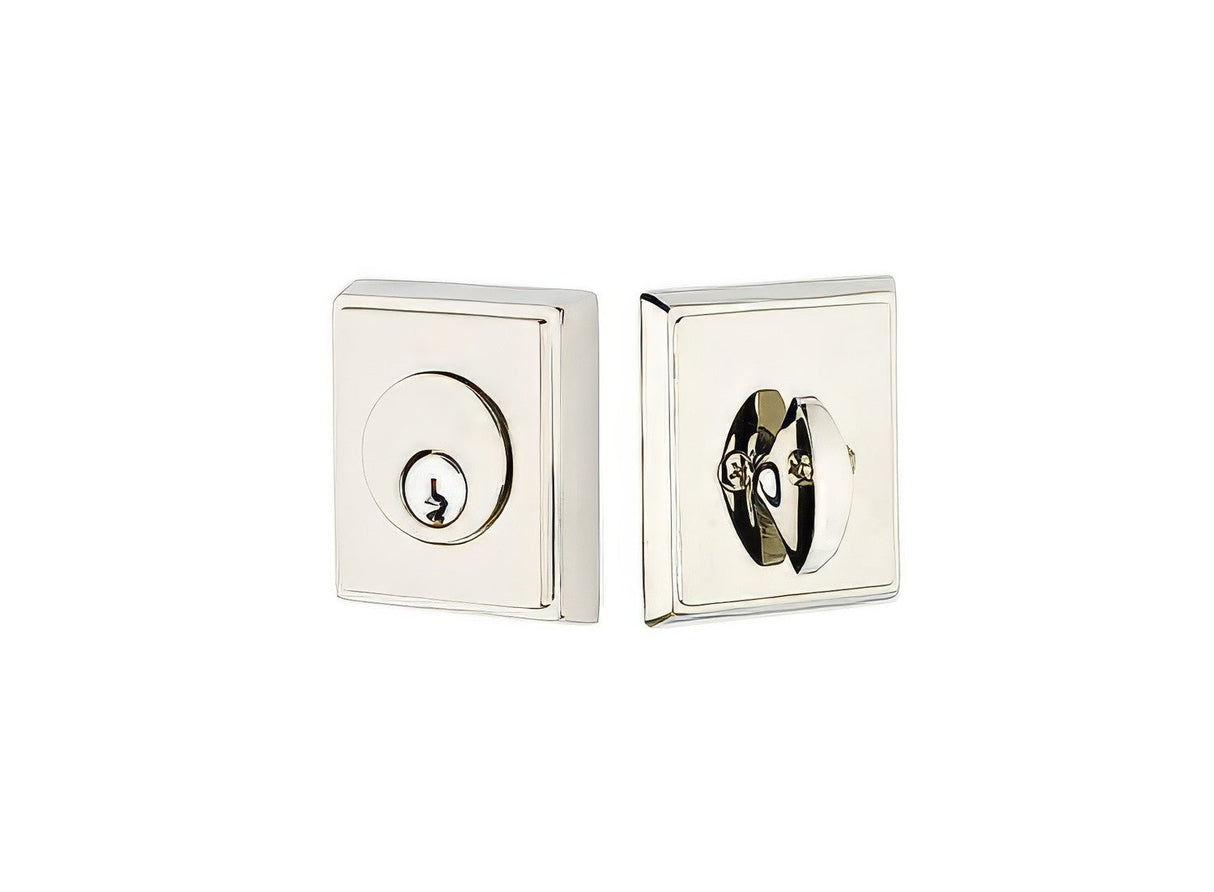 Emtek 8468US14 polished nickel single cylinder deadbolt