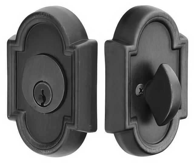 Emtek 8472FB flat black single cylinder deadbolt