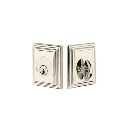 Emtek Single Cylinder Deadbolt for 1-3/4" Door - Reversible in Polished Nickel Lifetime