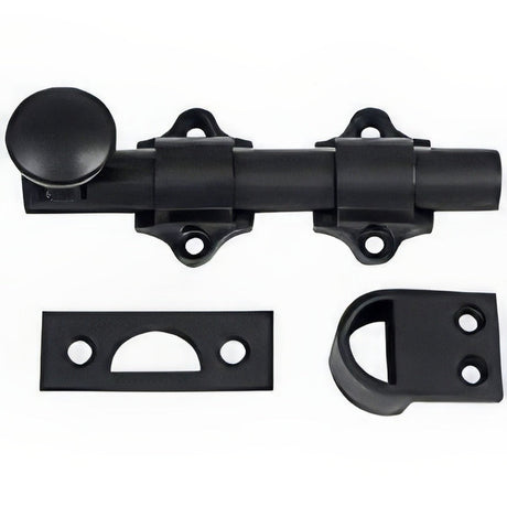 Emtek 8516US19 flat black dutch door bolt