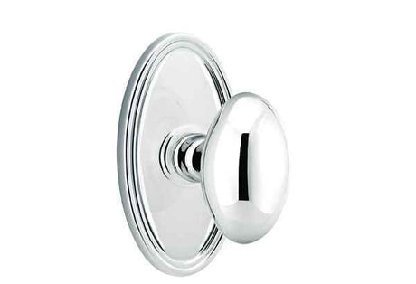 Emtek Knob Dummy Pair with Oval Rose for 1-1/4" to 2" Door - Reversible in Polished Chrome