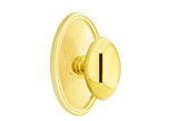 Emtek Knob Dummy Pair with Oval Rose for 1-1/4" to 2" Door - Reversible in Polished Brass Lifetime