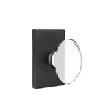 Emtek Glass Knob Dummy Pair with Rectangular Rose for 1-1/4" to 2" Door - Reversible in Oil Rubbed Bronze