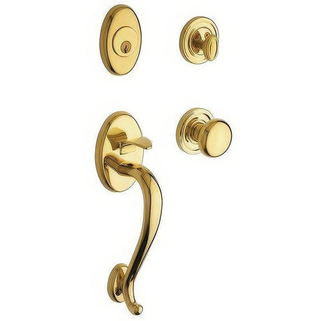 Baldwin 85315003DBLC lifetime polished brass double cylinder handleset