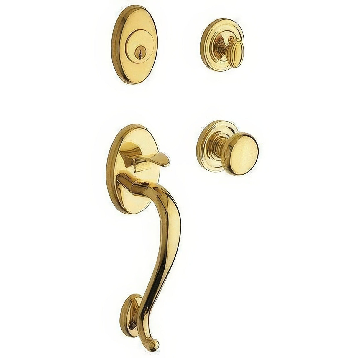 Baldwin 85315003ENTR lifetime polished brass single cylinder handleset