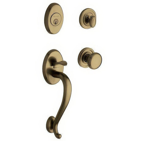 Baldwin 85315050DBLC satin brass and black double cylinder handleset