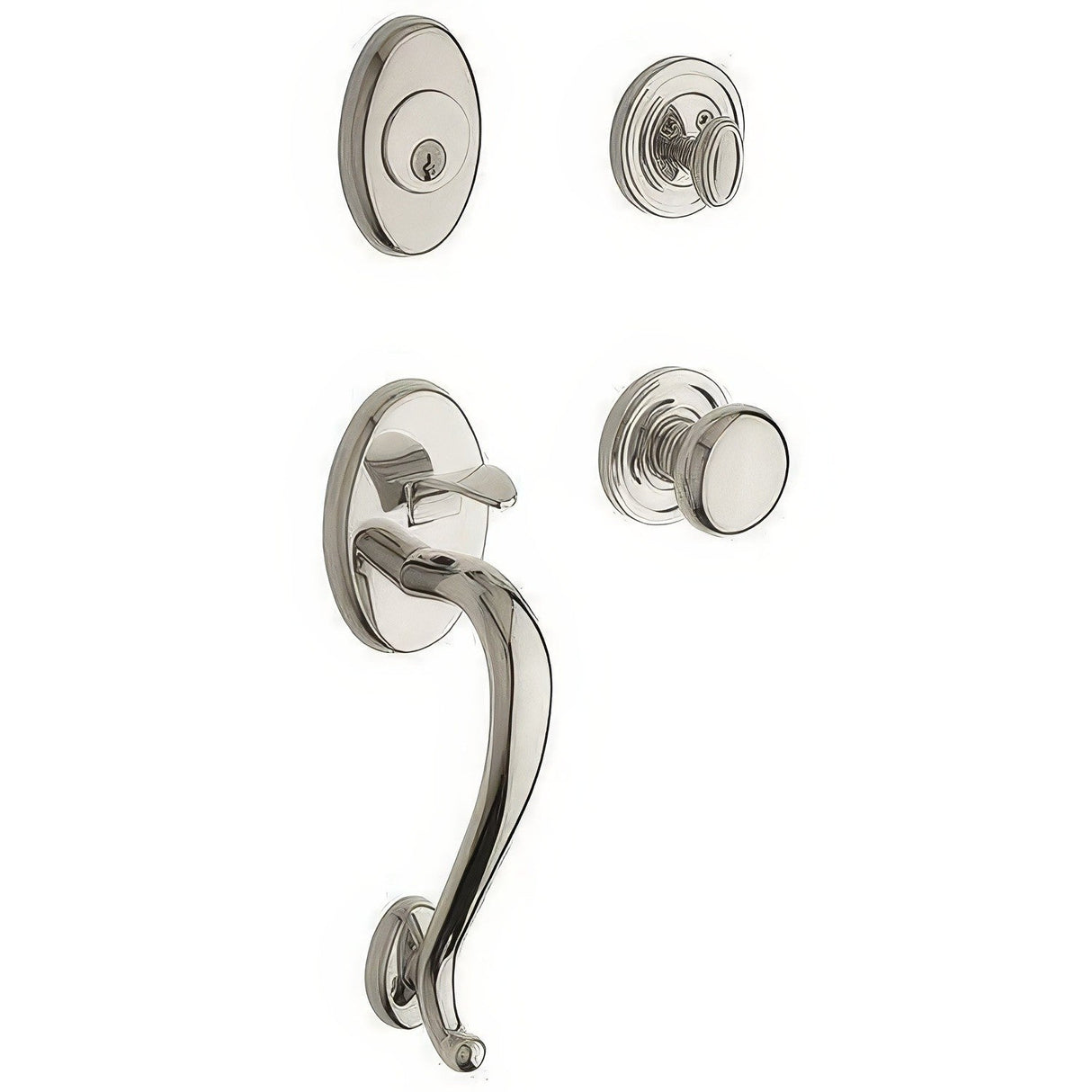 Baldwin 85315055ENTR lifetime polished nickel single cylinder handleset