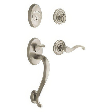 Baldwin 85315056LDBL lifetime satin nickel double cylinder handleset