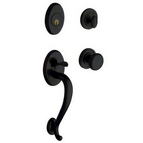 Baldwin 85315190DBLC satin black double cylinder handleset