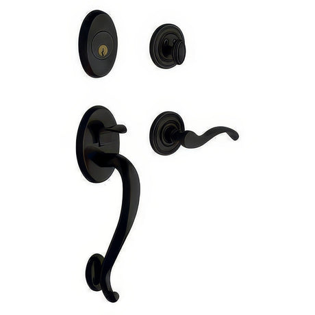 Baldwin 85315190LDBL satin black double cylinder handleset