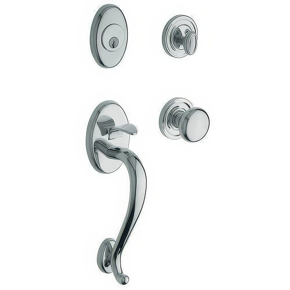 Baldwin 85315260ENTR polished chrome single cylinder handleset