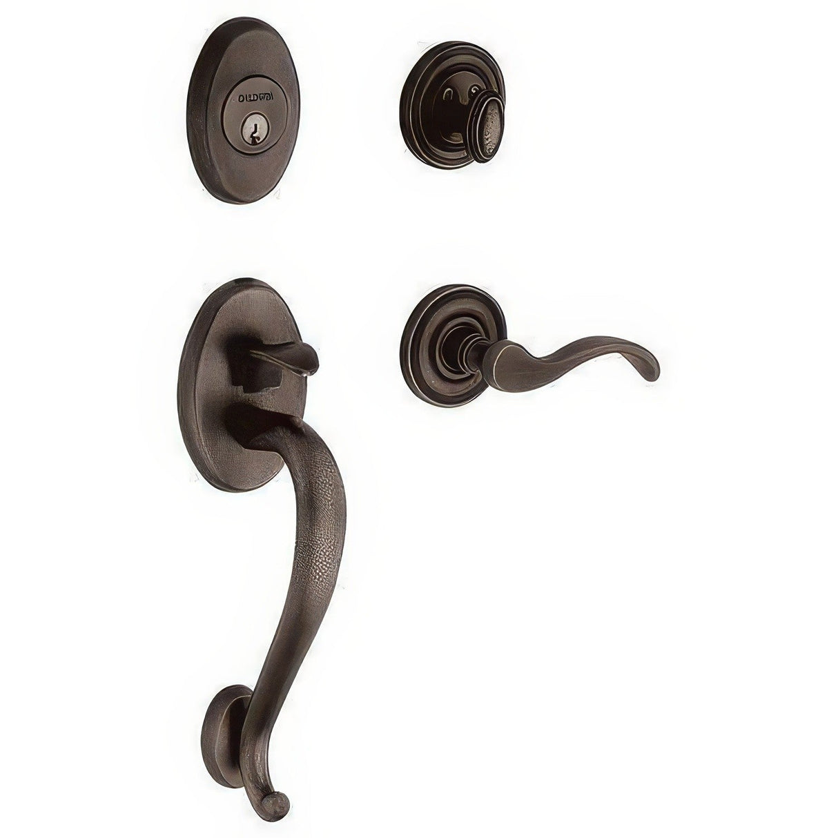Baldwin 85315402LFD distressed oil rubbed bronze dummy set
