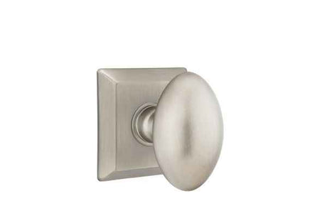 Emtek Knob Dummy Pair with Quincy Rose for 1-1/4" to 2" Door - Reversible in Pewter