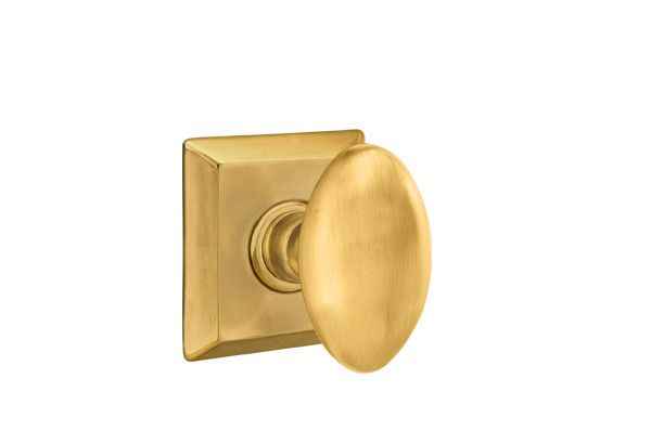 Emtek Knob Dummy Pair with Quincy Rose for 1-1/4" to 2" Door - Reversible in French Antique Brass