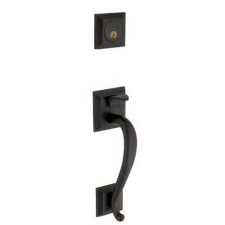 Baldwin 85320190DBLC satin black double cylinder handleset