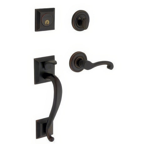 Baldwin 85320190LENT satin black single cylinder handleset