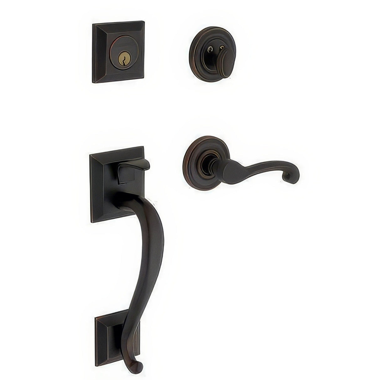 Baldwin 85320190LENT satin black single cylinder handleset