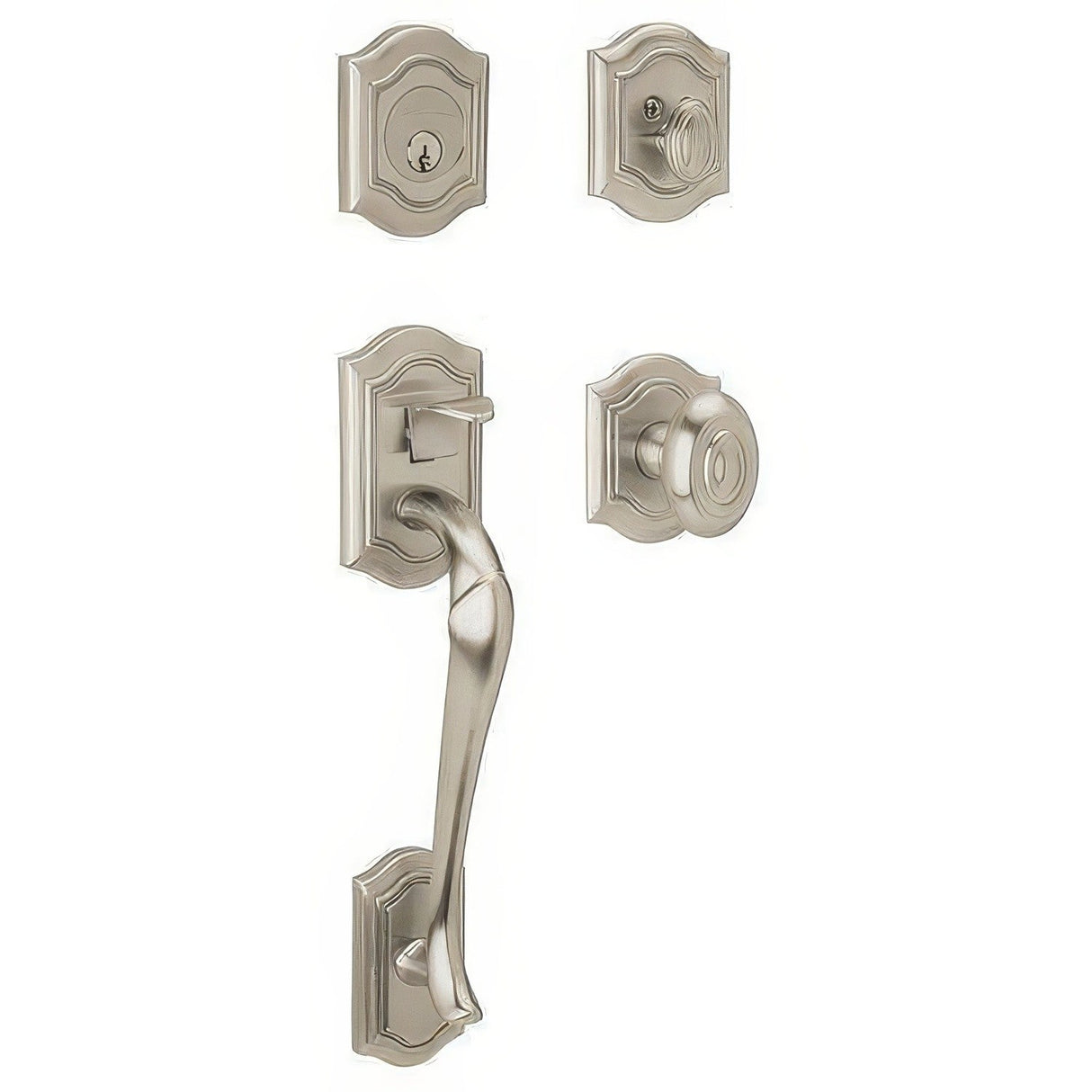 Baldwin 85327056FD lifetime satin nickel dummy set