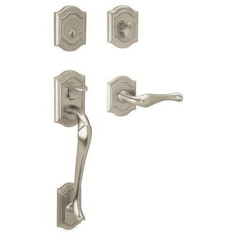 Baldwin 85327056LDBL lifetime satin nickel double cylinder handleset