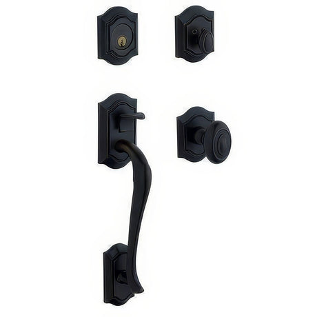 Baldwin 85327190ENTR satin black single cylinder handleset