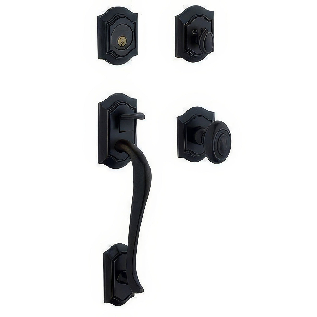 Baldwin 85327190FD satin black dummy set