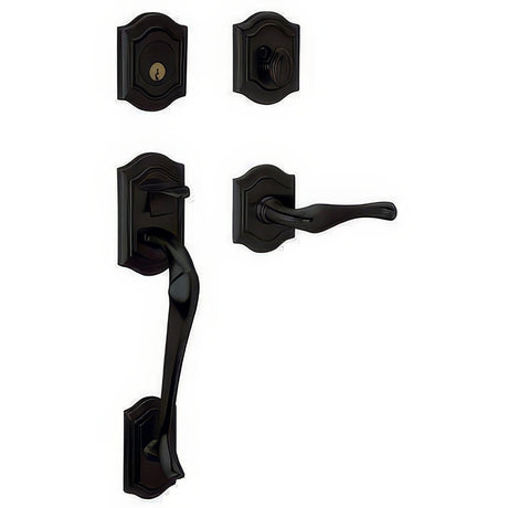Baldwin 85327190LDBL satin black double cylinder handleset