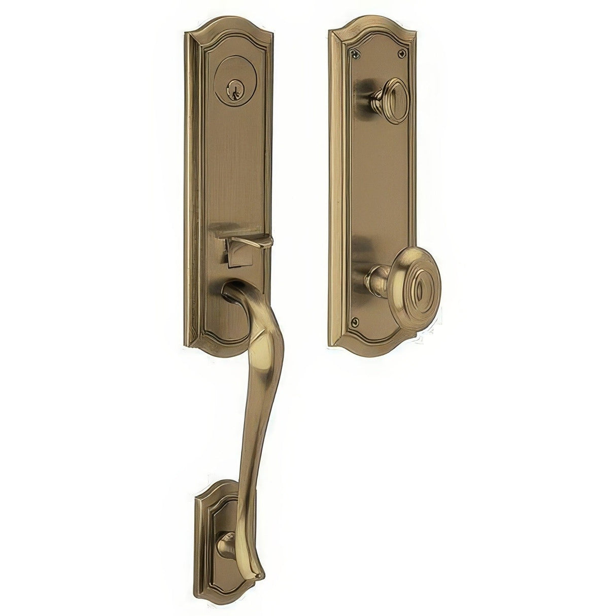 Baldwin 85337050FD satin brass and black dummy set