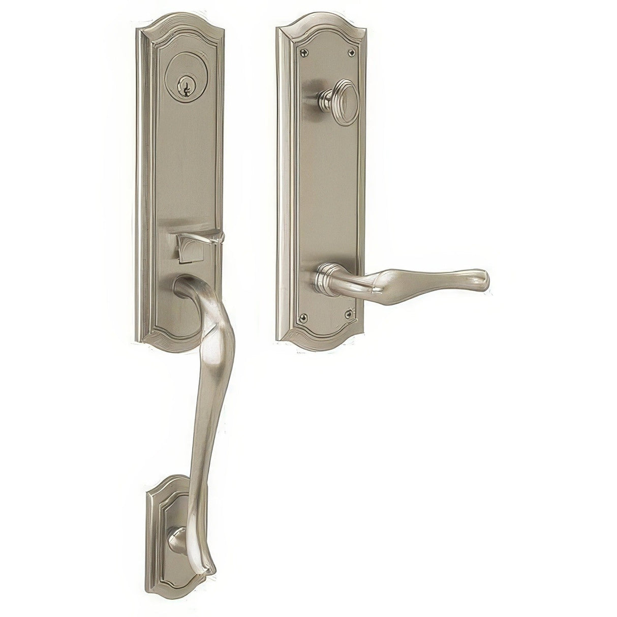 Baldwin 85337056RFD lifetime satin nickel dummy handleset