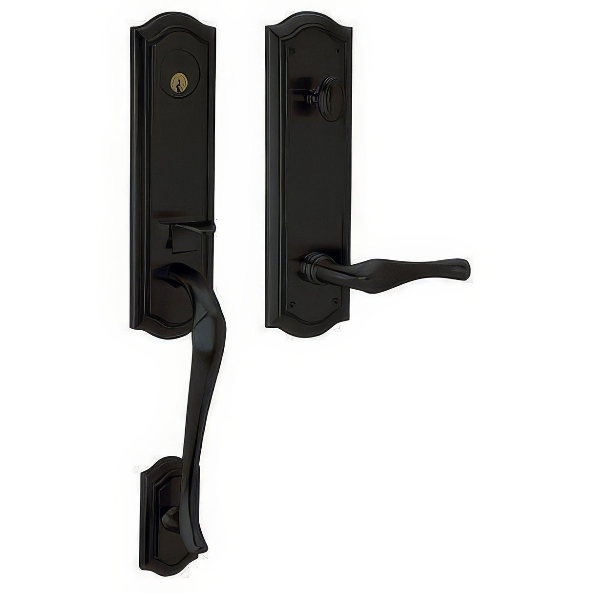 Baldwin 85337190RFD satin black dummy handleset