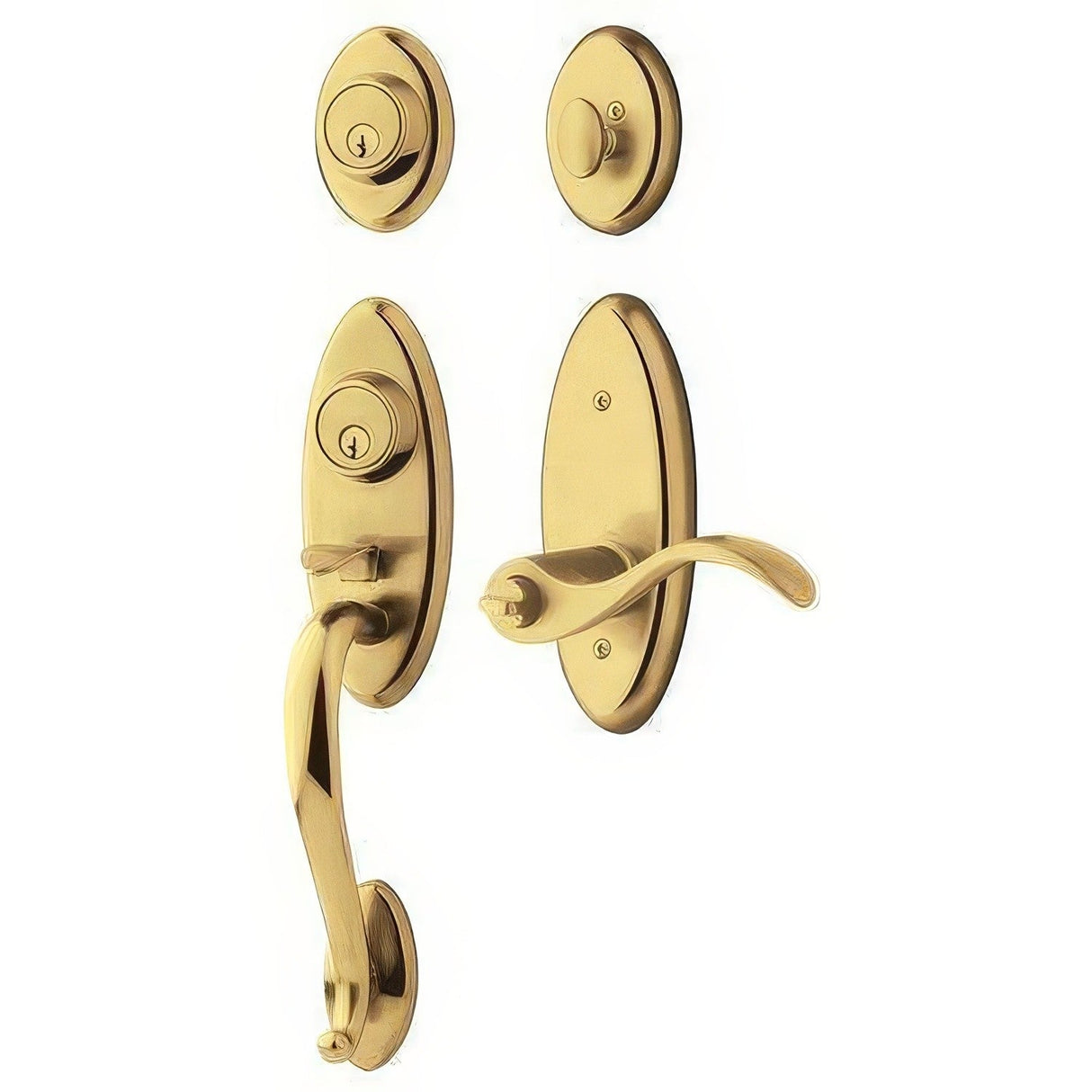 Baldwin 853450032RH lifetime polished brass single cylinder handleset