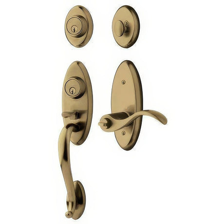 Baldwin 853450502DCL satin brass and black double cylinder handleset