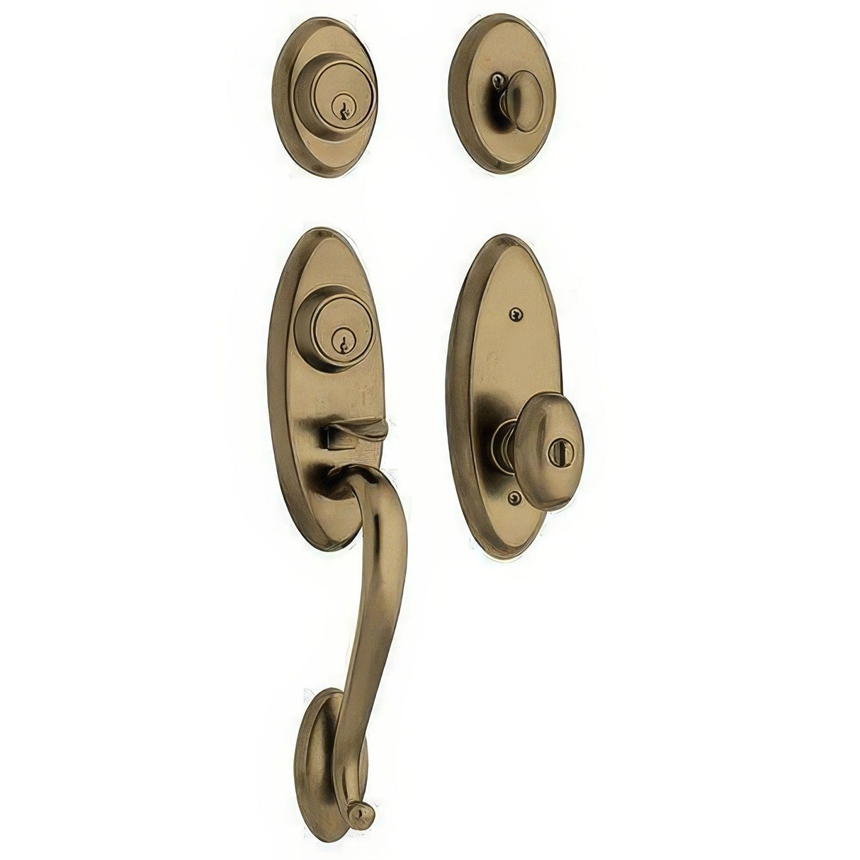 Baldwin 853450502FD satin brass and black dummy handleset