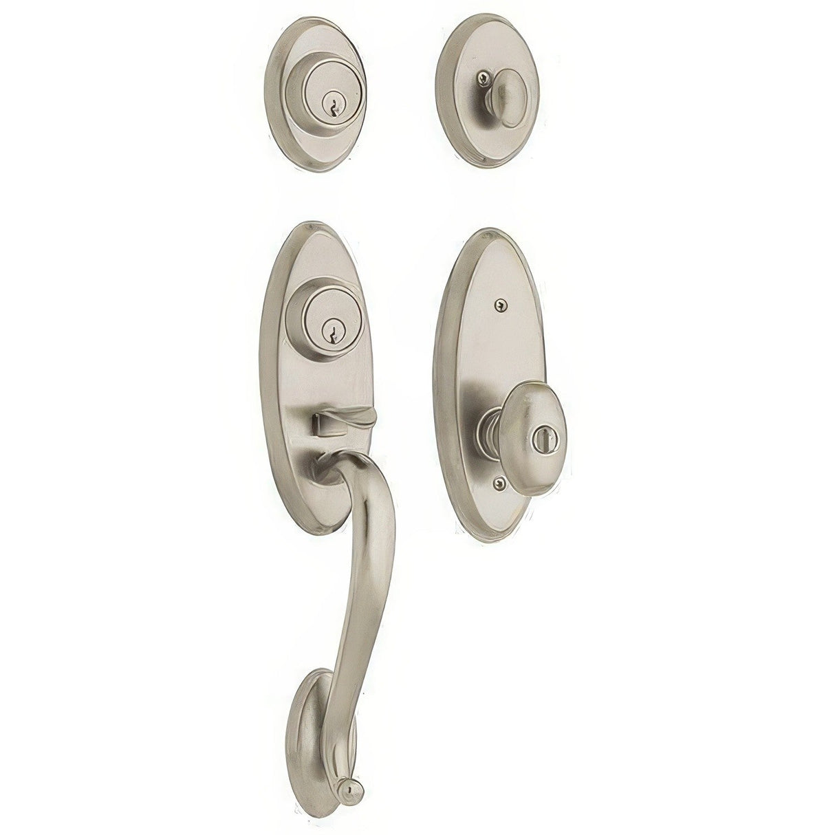 Baldwin 853450562FD lifetime satin nickel dummy handleset