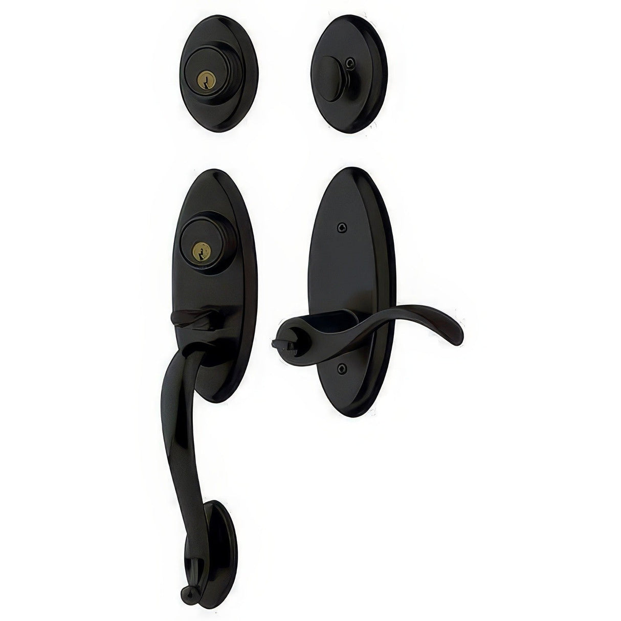 Baldwin 853451902DCL satin black double cylinder handleset