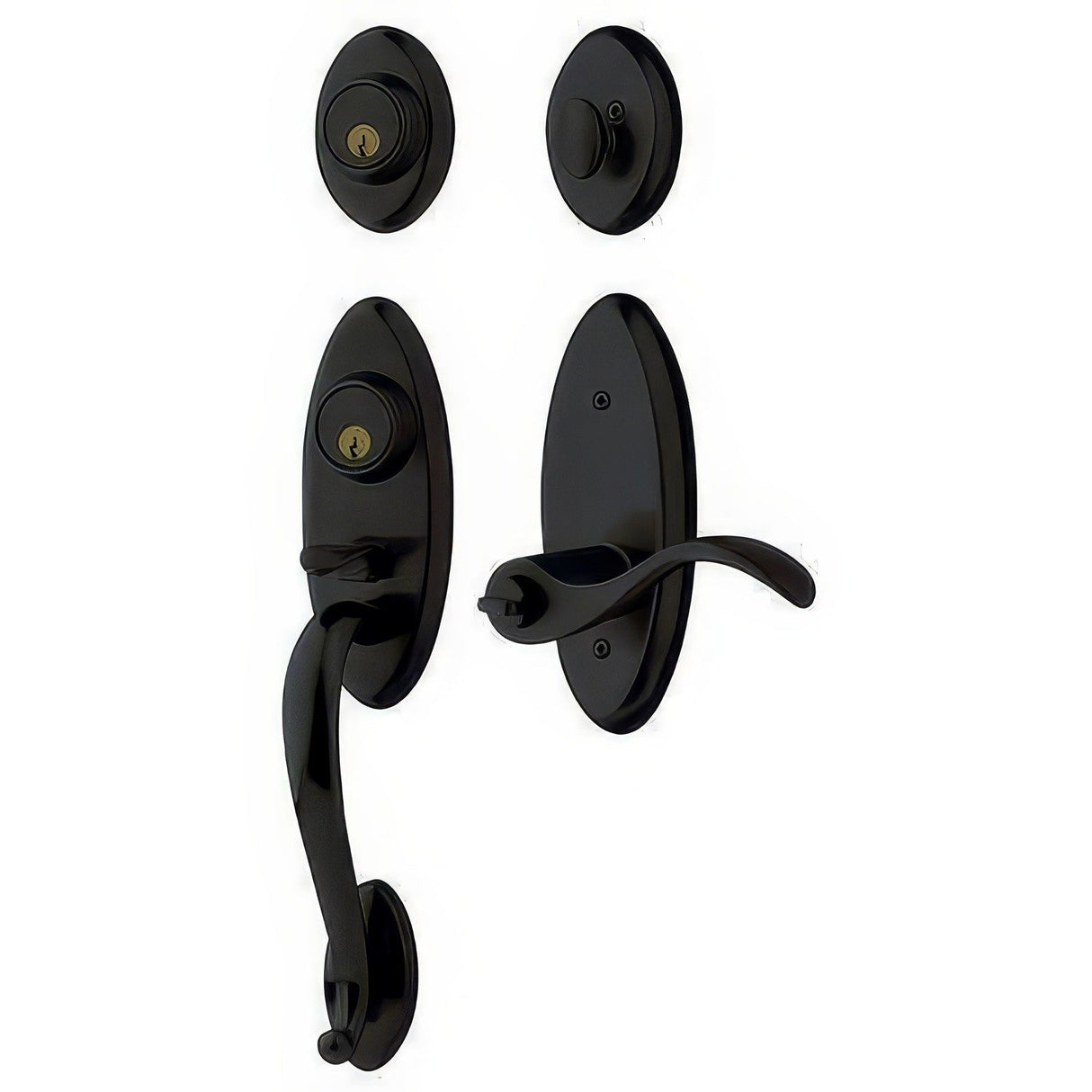 Baldwin 853451902LH satin black single cylinder handleset